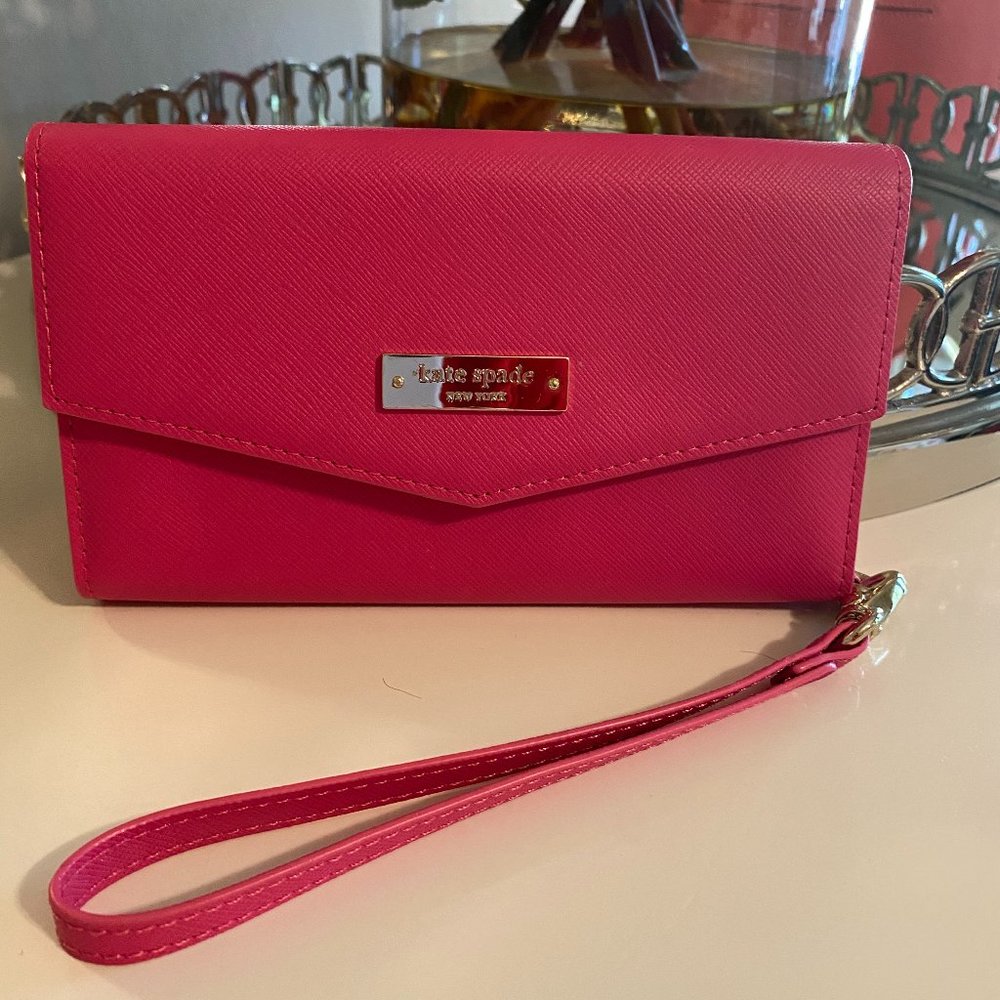 Hot Pink Phone Case + Wallet Wristlet - Like New!